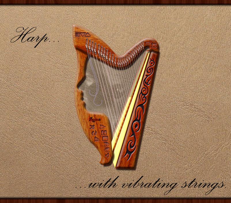 Harp with vibrating strings